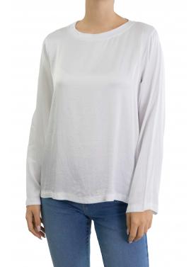 Blusa girocollo tinta unita 